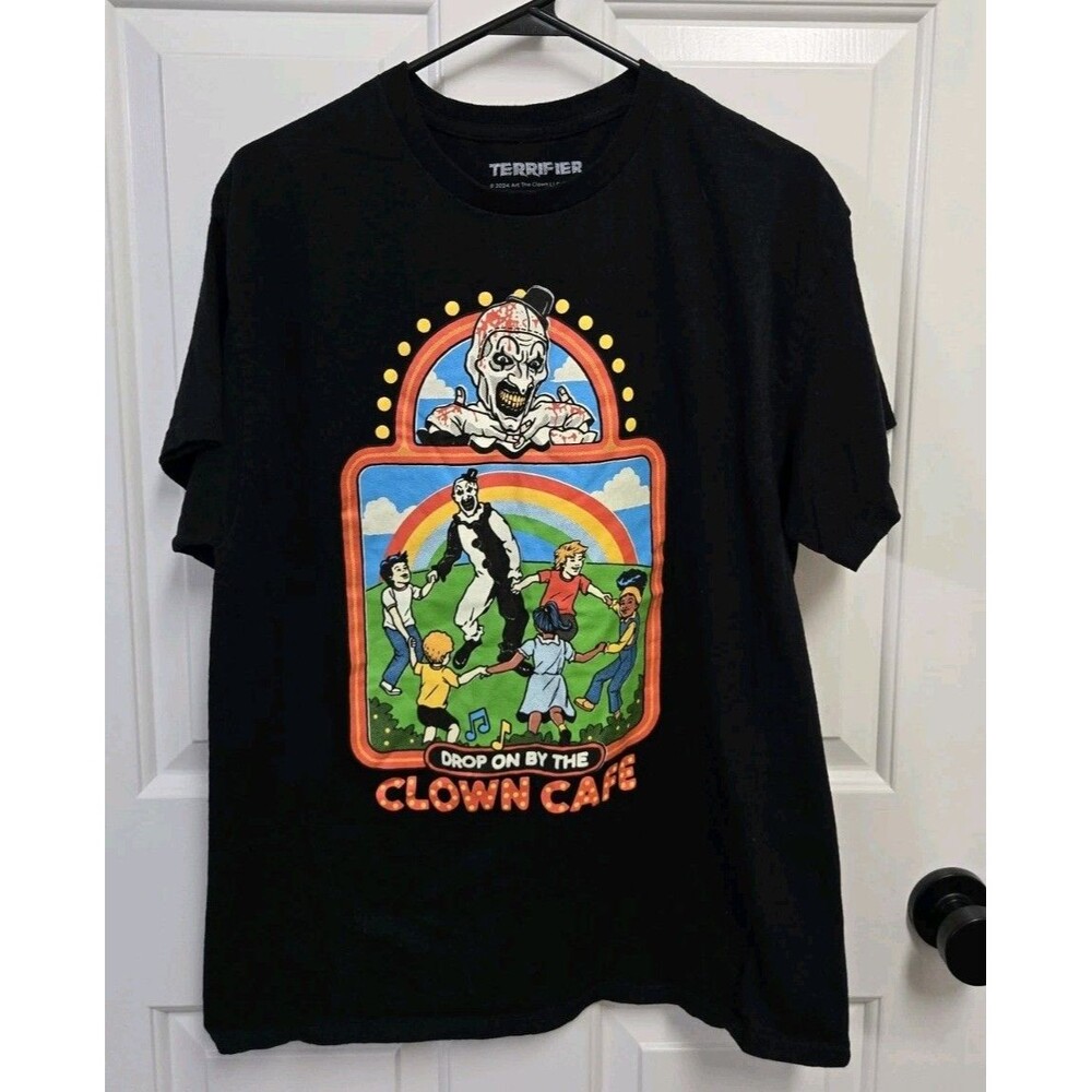 Steven Rhodes Terrifier Clown Cafe T Shirt Spencer's Spirit Halloween Men's L